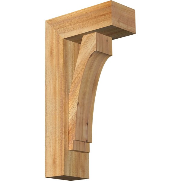 Ekena Millwork Imperial Block Rough Sawn Bracket w/ Offset Brace, Western Red Cedar, 6"W x 14"D x 26"H BKT0604X14X26IMP05RWR - main